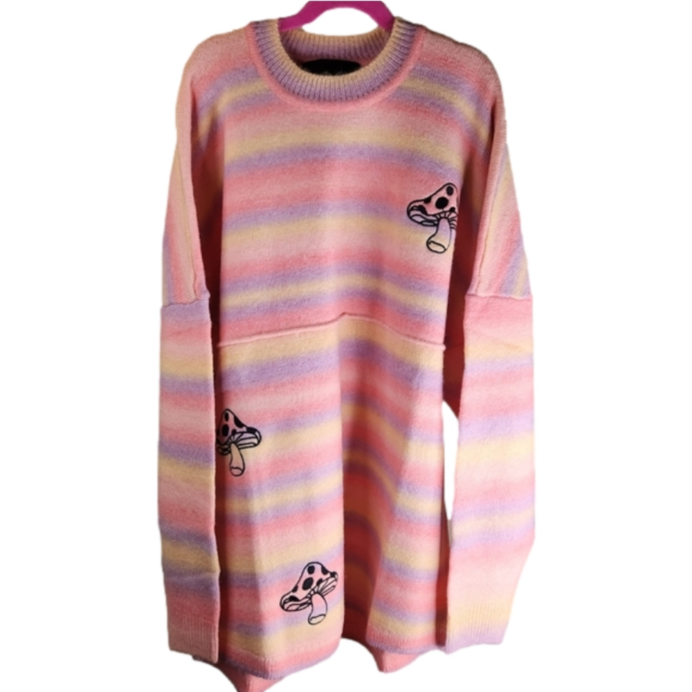 Spirit Jersey NWT Unisex Psychedelic Mushroom Knit Sweater - Picture 12 of 15